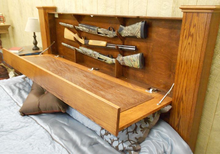 Gun safe inside bed